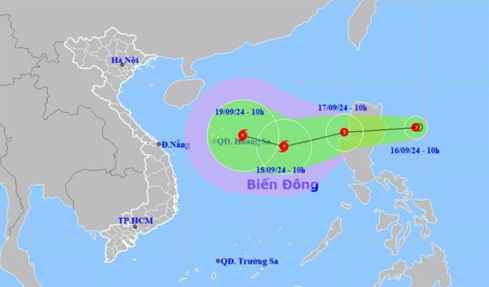 Áp thấp nhiệt đới đang dần trở thành bão số 4.