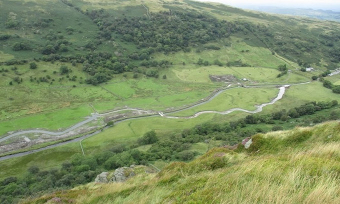 Sông Swindale Beck nhìn từ trên cao. Ảnh: Natural England