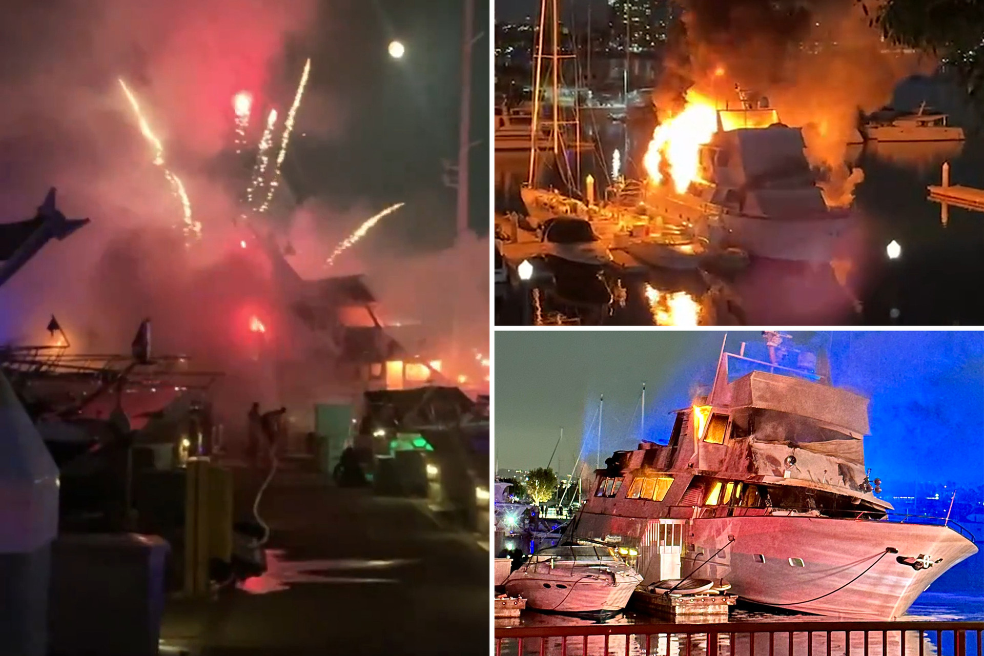 California yacht bursts into flames in Marina del Rey