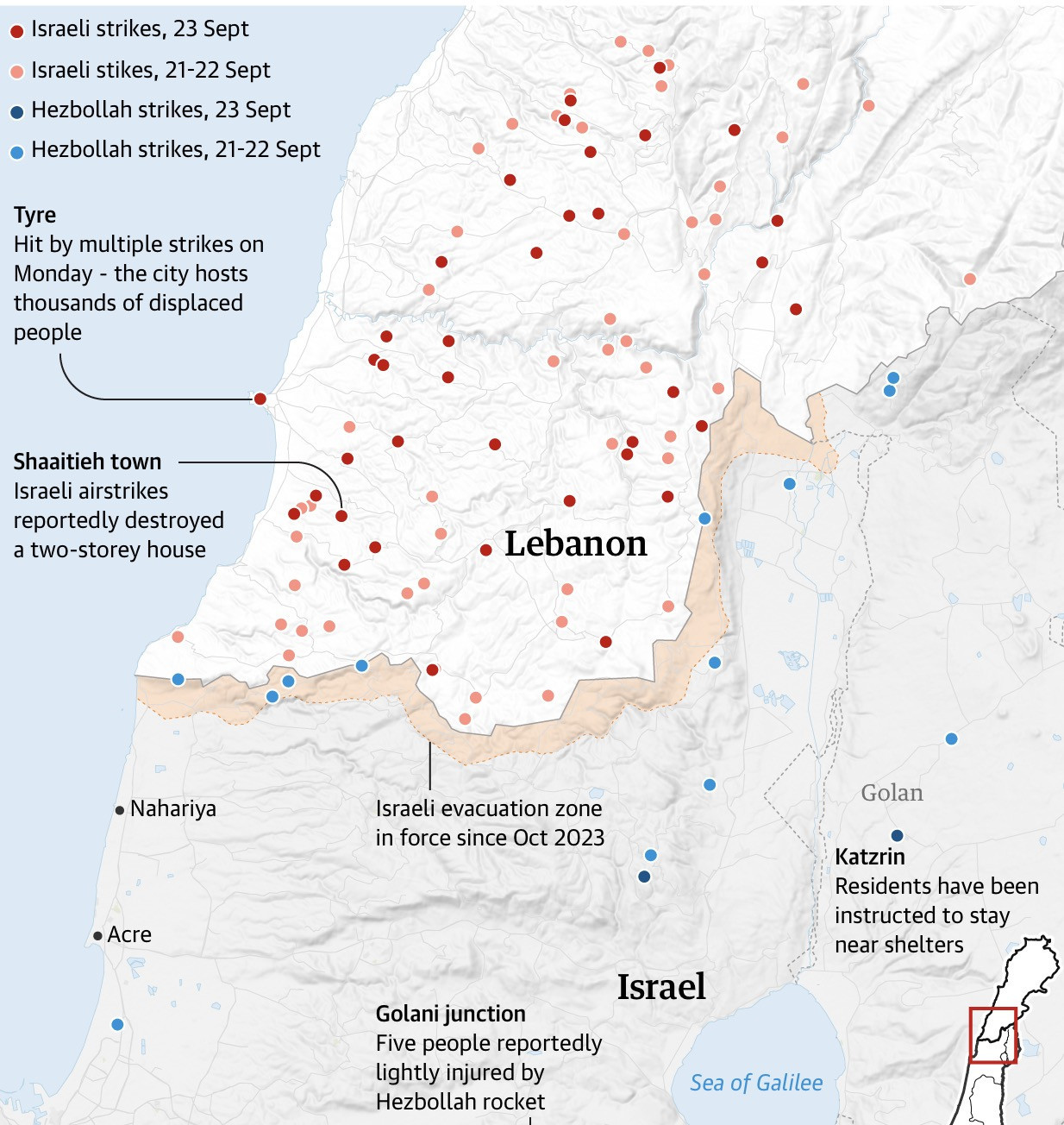 israel không kích lebanon - ảnh Guardian