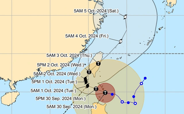 Đường đi phức tạp của bão Krathon (Julian). Ảnh: PAGASA