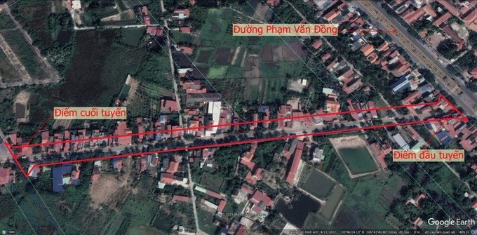 Đường trục Đại Thắng. Ảnh: Google Map