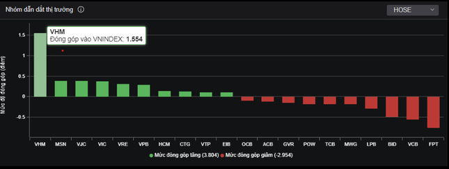 Cổ phiếu VHM 'gánh' thị trường chứng khoán ảnh 1