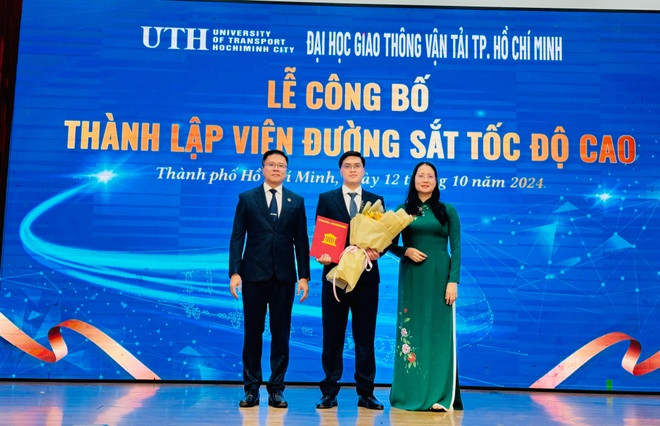 Đại học Giao thông Vận tải TP.HCM trở thành đơn vị tiên phong thành lập Viện Đường sắt tốc độ cao. Ảnh: Báo Pháp luật TP. HCM