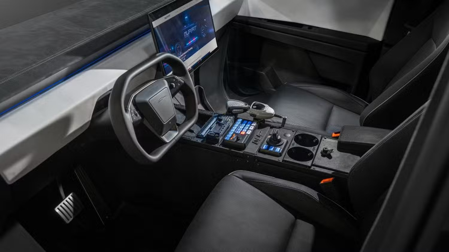 police cybertruck interior.avif