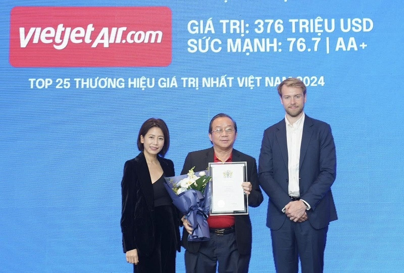 Vietjet được định giá 376 triệu USD, lọt Top 25 thương hiệu giá trị nhất Việt Nam