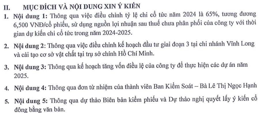 Một doanh nghiệp sàn HoSE muốn nâng tỷ lệ cổ tức từ 20% lên 65% bằng tiền