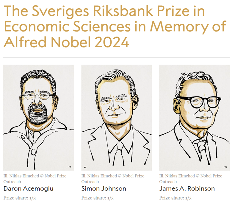 Giải Nobel Kinh tế 2024: Vén màn bí mật về sự thịnh vượng của các quốc gia