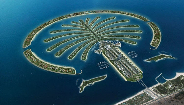 Quần đảo Palm Jumeirah ở ngoài khơi Dubai. Ảnh: Andrew Ring