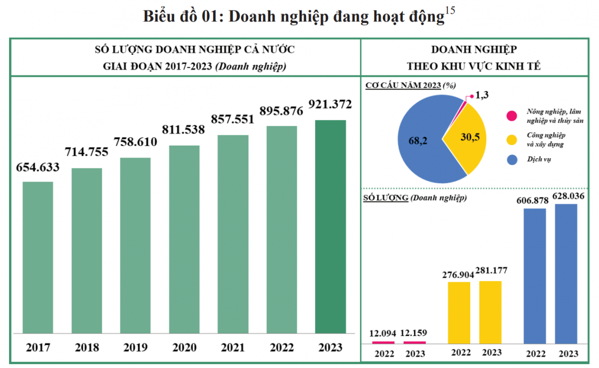 Cả nước có hơn 921.000 doanh nghiệp đang hoạt động