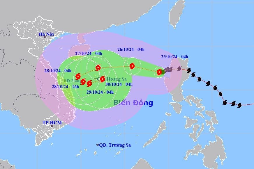 Tin bão Trà Mi (bão số 6) mới nhất ngày 25/10: Giật cấp 12, hướng đi phức tạp