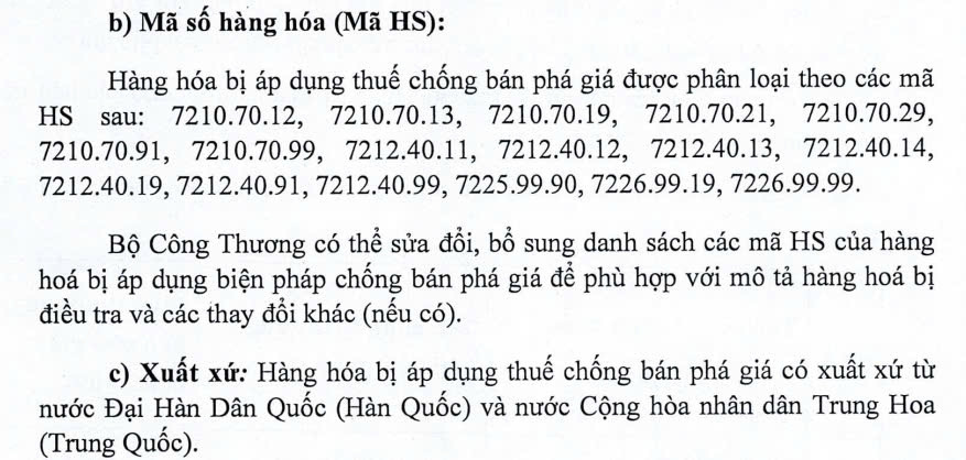 HSG, NKG, GDA đón tin vui: Bộ Công Thương áp thuế CBPG tôn mạ màu nhập khẩu từ Trung Quốc và Hàn Quốc thêm 5 năm