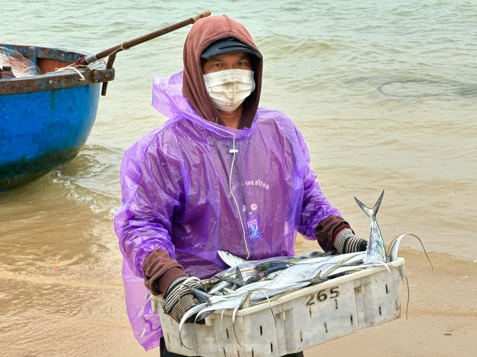 Ngư dân Quảng Ngãi ‘đánh cược’ tính mạng, dong thúng ra khơi bất chấp lệnh cấm biển ảnh 10