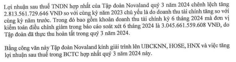 Novaland (NVL) lãi đột biến gần 3.000 tỷ đồng, đâu là 'động lực' chính?