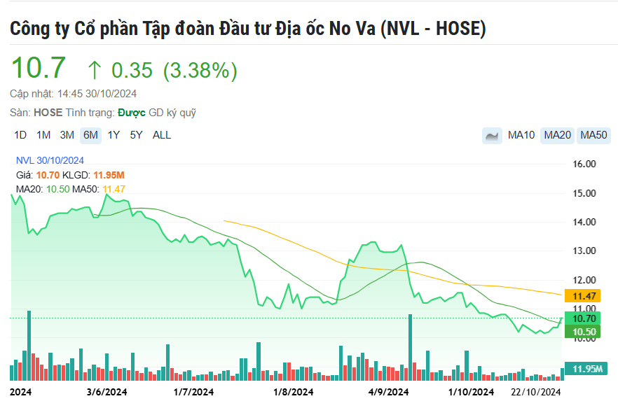 Novaland xin gỡ cảnh báo đối với cổ phiếu NVL sau khi báo lãi tăng gấp 21 lần trong quý III/2024