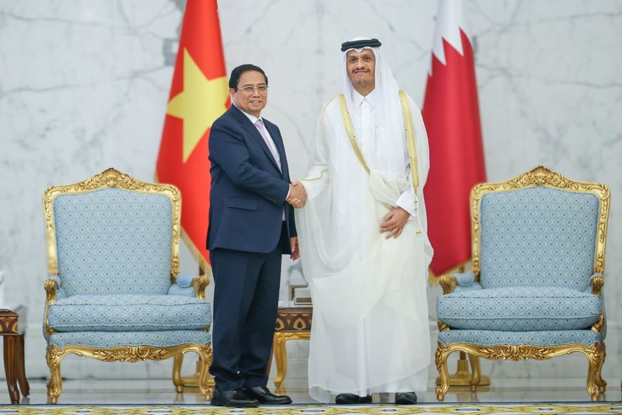 Thủ tướng Phạm Minh Chính hội đàm với Thủ tướng Qatar- Ảnh 1.