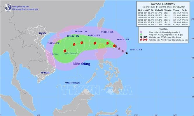 Bão YINXING giật cấp 17 đang di chuyển gần Biển Đông- Ảnh 1.