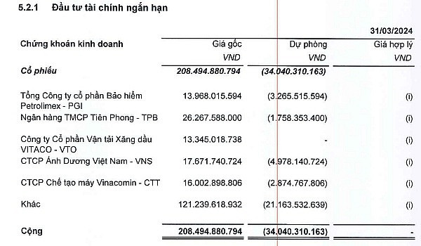 Một doanh nghiệp công nghệ rót gần 23% tài sản đầu tư vào cổ phiếu TPB, PGI... đang lỗ 34 tỷ đồng