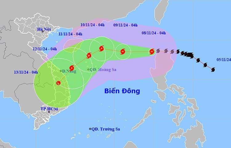 Bão số 7 tiến thẳng biển Đông, diễn biến phức tạp, 3 sân bay ảnh hưởng trực tiếp - ảnh 1