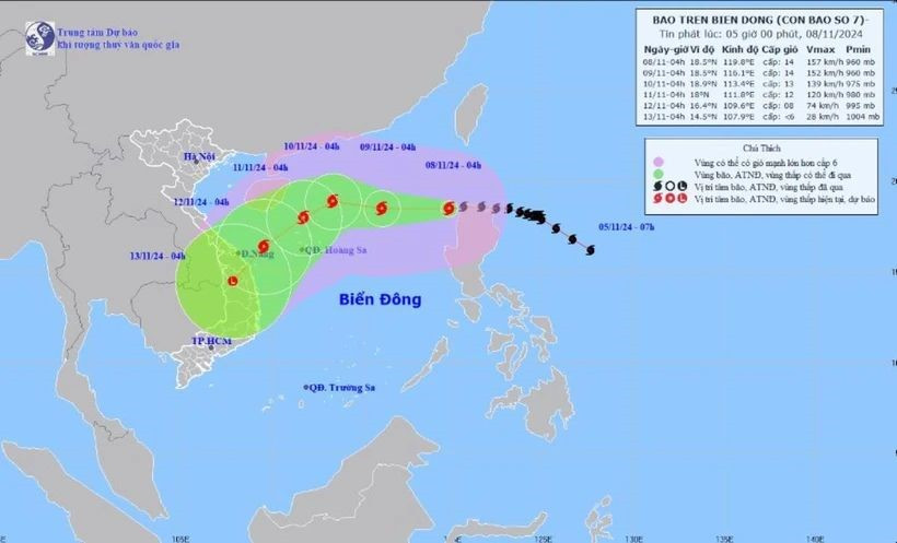 Bão Yinxing mạnh cấp 14, giật cấp 17 đang hướng vào Biển Đông - ảnh 1