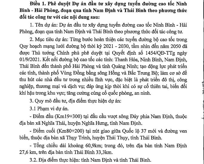 Quyết định của Chủ tịch tỉnh Thái Bình. Ảnh: Thaibinhgov