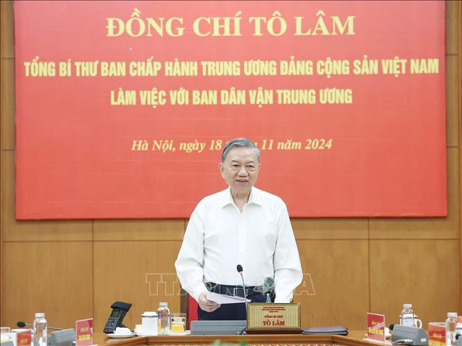 Tổng Bí thư Tô Lâm làm việc với Ban Dân vận Trung ương- Ảnh 1.