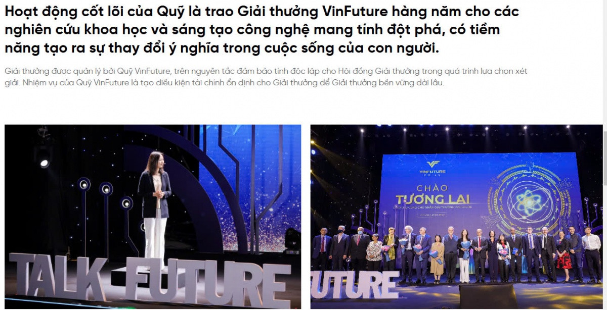 Quỹ VinFuture do vợ chồng tỷ phú Phạm Nhật Vượng sáng lập sắp tổ chức chương trình lớn, trao giải thưởng triệu USD