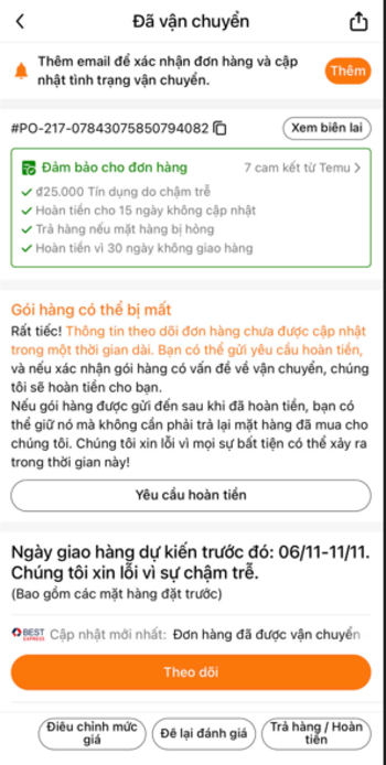 Temu Việt Nam: Hoàn tiền mà khách hàng chẳng vui