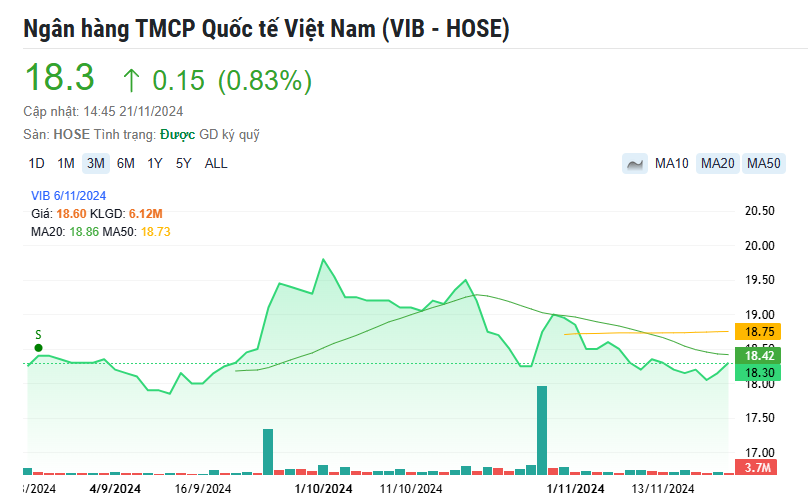 Vợ Phó Chủ tịch VIB đăng ký mua 10 triệu cổ phiếu