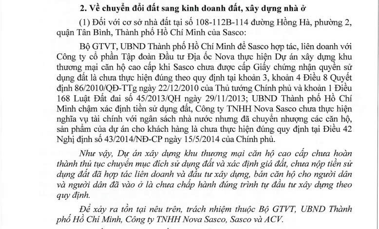 Thanh tra Chính phủ: 20 cơ sở nhà đất ngoài sân bay chưa được ACV hoàn tất thủ tục pháp lý