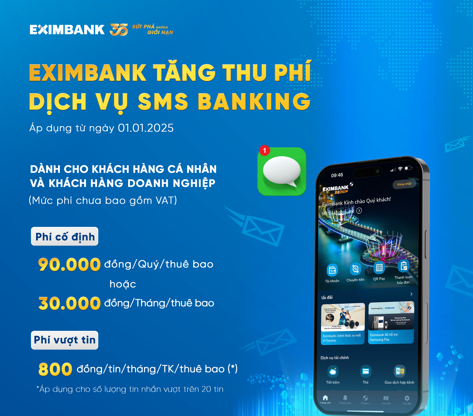 Từ 01/01/2025: Phí SMS Banking của một ngân hàng sẽ tăng gấp đôi, khách hàng cần lưu ý!