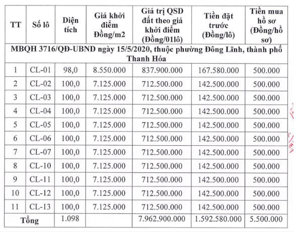 Tỉnh đông dân nhất Việt Nam sắp đấu giá 11 lô đất, khởi điểm từ 7,12 triệu đồng/m2- Ảnh 1.