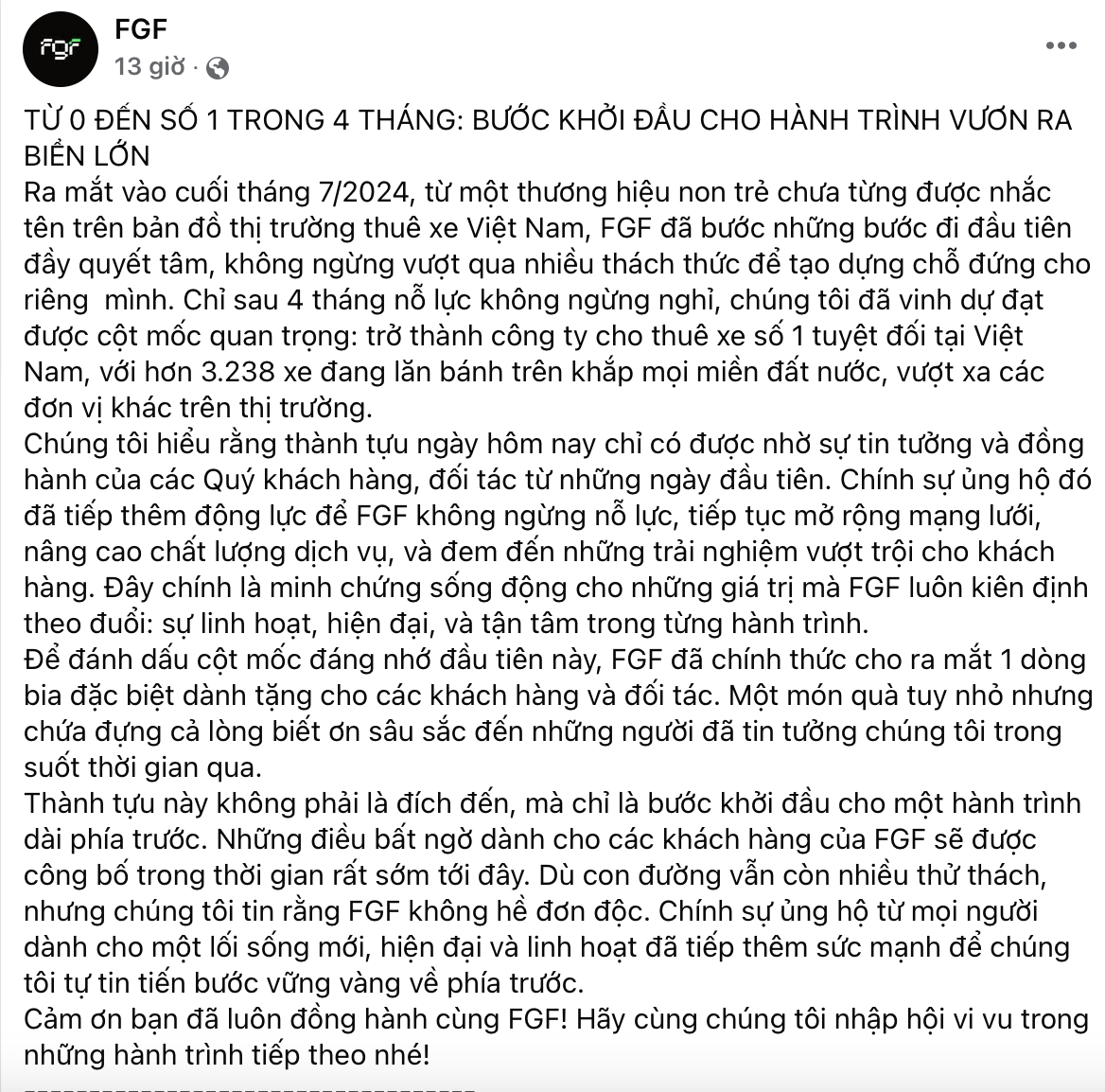 FGF mang 'quả ngọt' về cho tỷ phú Phạm Nhạt Vượng, từ số 0 'vươn ra biển lớn' chỉ sau 4 tháng thành lập