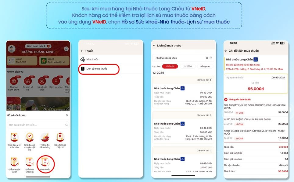 Cách mua thuốc trực tuyến trên ứng dụng VNeID