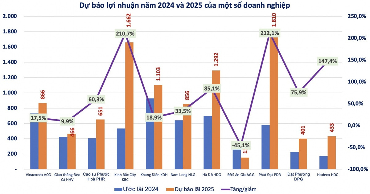 Dự báo KQKD năm 2025: Xuất hiện những doanh nghiệp được chuyên gia kỳ vọng lãi tăng 200%