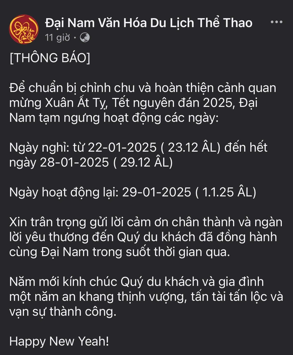 Khu du lịch 6.000 tỷ lớn nhất Đông Nam Á của vợ chồng bà Nguyễn Phương Hằng thông báo tạm ngưng hoạt động, vì sao?- Ảnh 1.