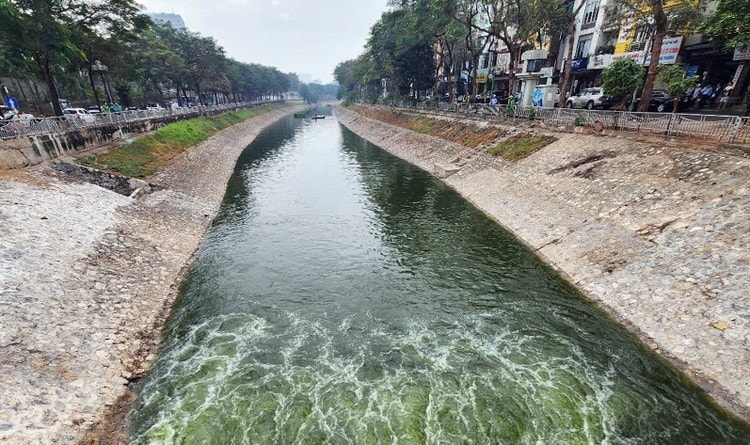 Hiện trạng sông Tô Lịch. Nguồn ảnh: Báo Đấu thầu