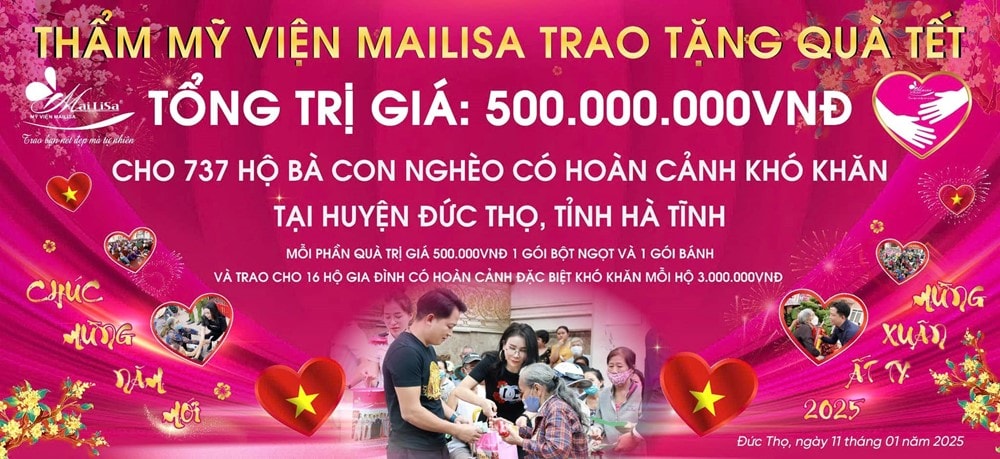 Bà chủ thẩm mỹ viện Mailisa về quê tặng nửa tỷ cho hơn 700 hộ nghèo ăn Tết - ảnh 1