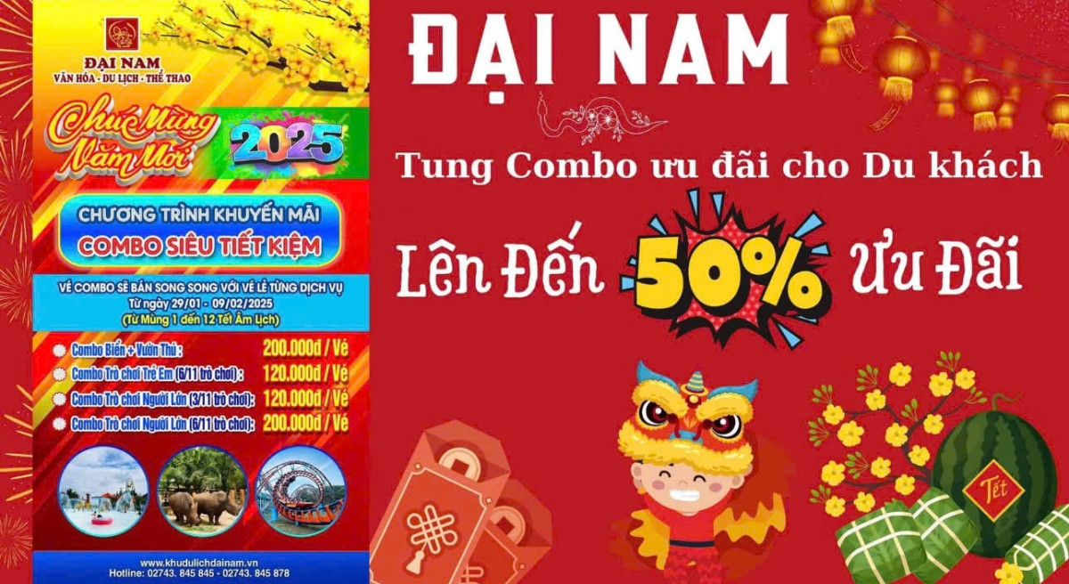 Khu du lịch Đại Nam của CEO Nguyễn Phương Hằng thông báo chương trình Xuân Ất Tỵ với giá vé combo ưu đãi