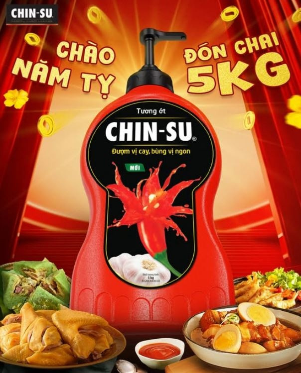 Chinsu cho ra mắt chai tương ớt 5kg có cả vòi bơm