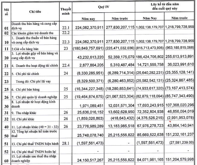 Gặp khó trong cuộc đua giành thị phần, Vinasun (VNS) báo lãi giảm 44%