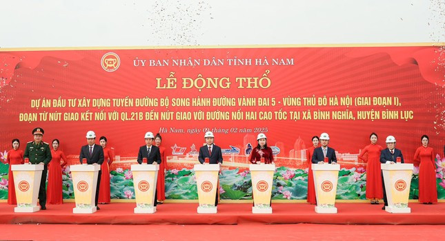 Hà Nam: Khởi công xây dựng tuyến đường bộ song hành vành đai 5- Vùng Thủ đô ảnh 1