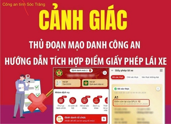 Cảnh báo lừa đảo giả danh Công an hướng dẫn tích hợp điểm giấy phép lái xe - ảnh 1