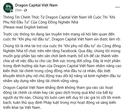 Dragon Capital lên tiếng khi bị ‘gọi tên’ vào ồn ào kêu gọi đầu tư trong group ‘Nghiện Nhà’- Ảnh 3.