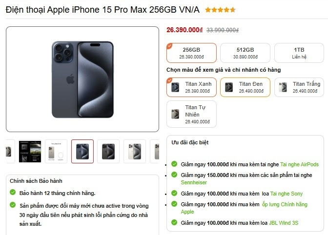 Cơ hội vàng tháng 4: Sở hữu iPhone Pro Max mới keng, rẻ hơn 5 triệu nhưng vẫn xịn như iPhone 16 Pro Max