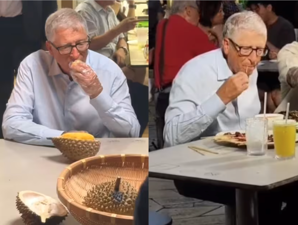 Bill Gates ‘gây sốt’ khi đến Đông Nam Á ăn cơm gà, sầu riêng, thịt xiên nướng vỉa hè, rót 159 triệu USD cho nước đông dân thứ 4 thế giới - ảnh 1