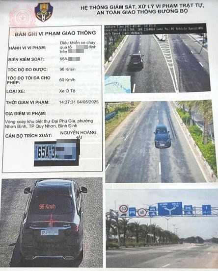 Chiếc xe ô tô mang biển 65A-327xx vi phạm tốc độ tổng cộng 14 lần tại nhiều địa phương