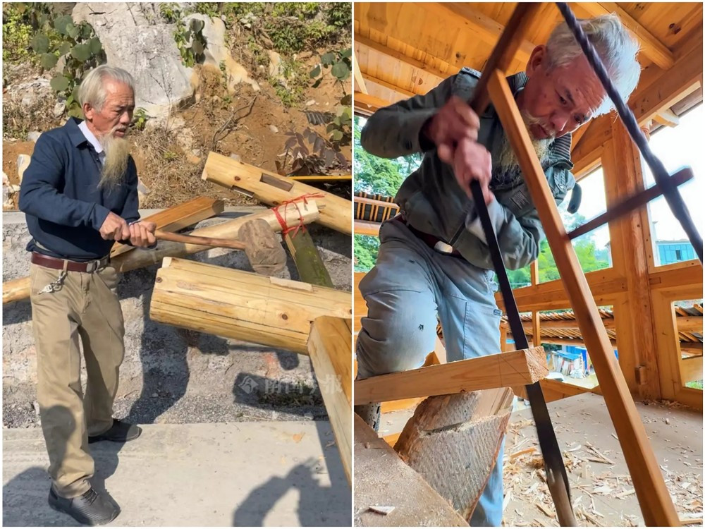 Người đàn ông 76 tuổi xây hơn 200 ngôi nhà gỗ không dùng đinh, không bản vẽ, được vinh danh nhờ kỹ thuật độc nhất - ảnh 1