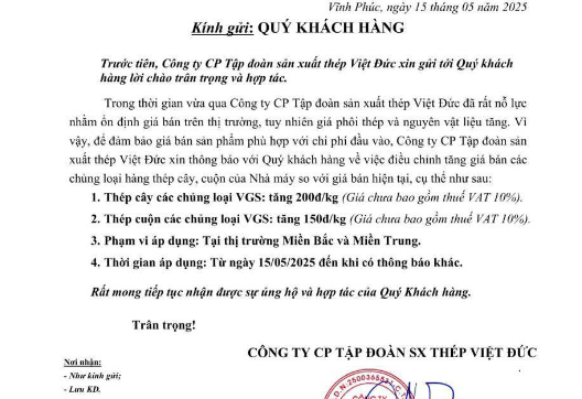 Loạt doanh nghiệp điều chỉnh tăng giá thép sau tin cháy lò cao của Hòa Phát (HPG)
