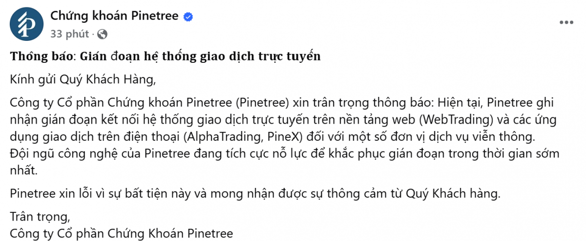 Một công ty chứng khoán bất ngờ lỗi giao dịch trong phiên sáng 21/5